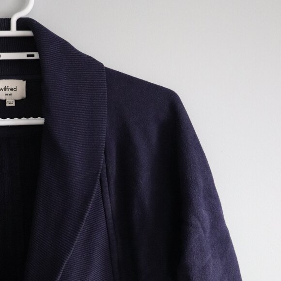 Wilfred Cocoon Open Front S Purple Raglan Long Sleeve Collared Sweater Cardigan - Picture 5 of 11